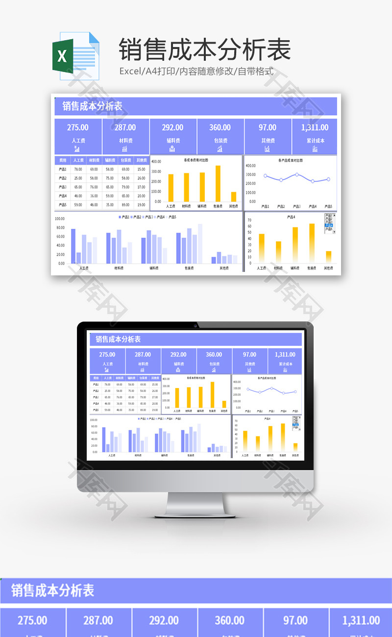 销售成本分析表Excel模板