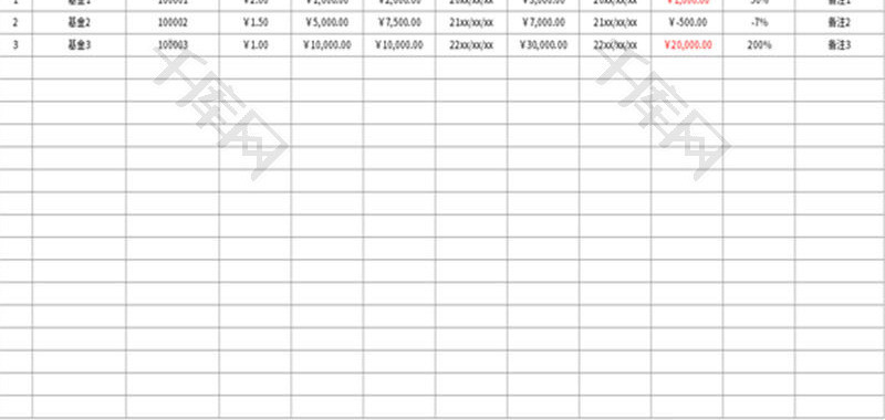 个人投资收益表Excel模板