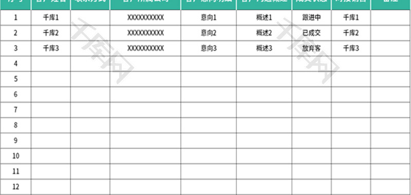 客户跟进管理统计表Excel模板