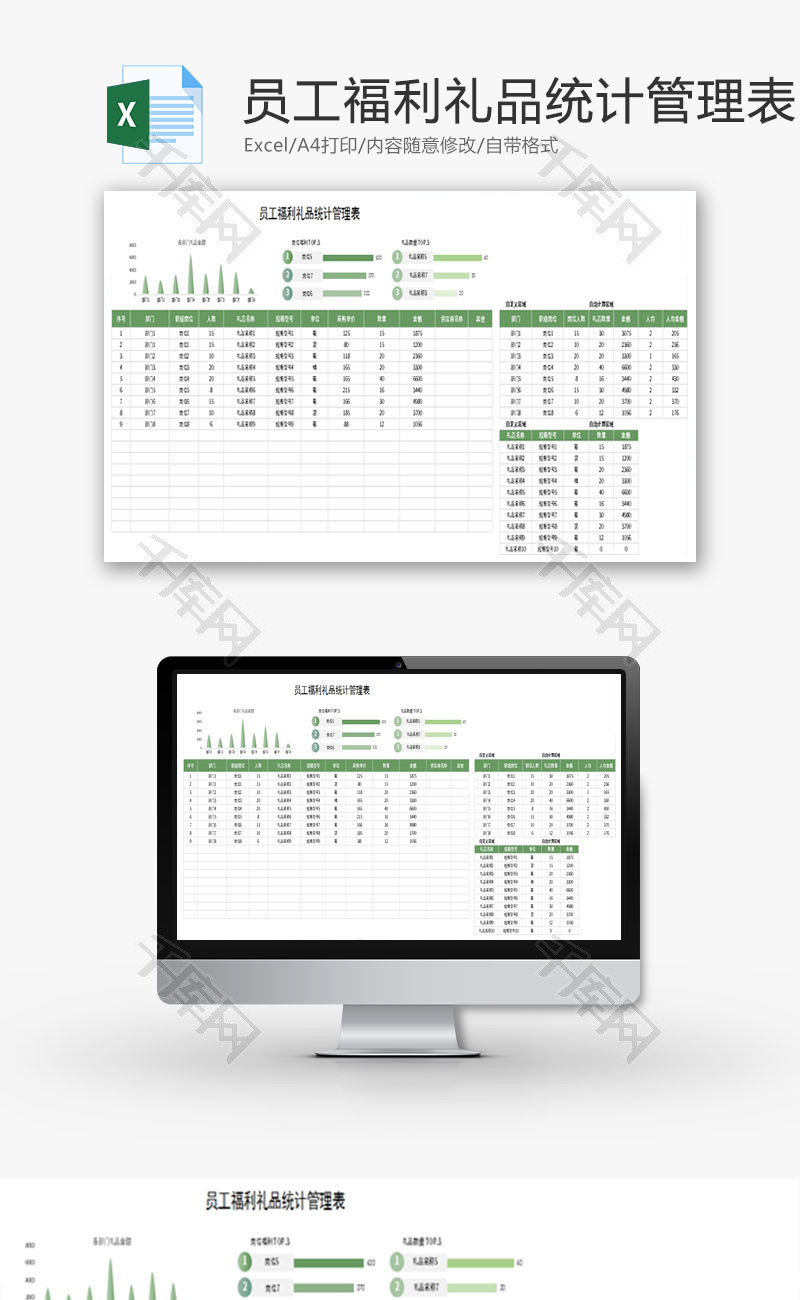 员工福利礼品统计管理表Excel模板