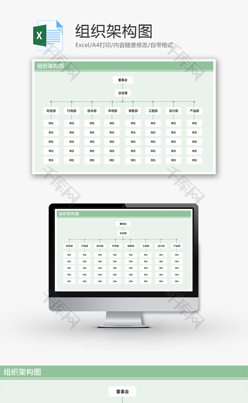 组织架构图Excel模板