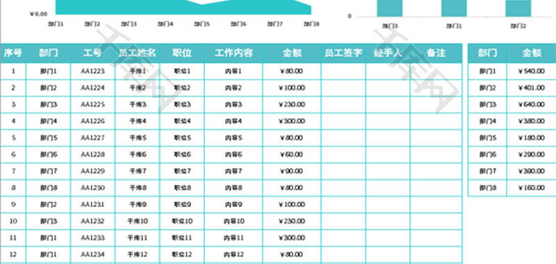 高温补贴签收表Excel模板