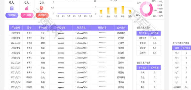 拜访客户追踪表Excel模板