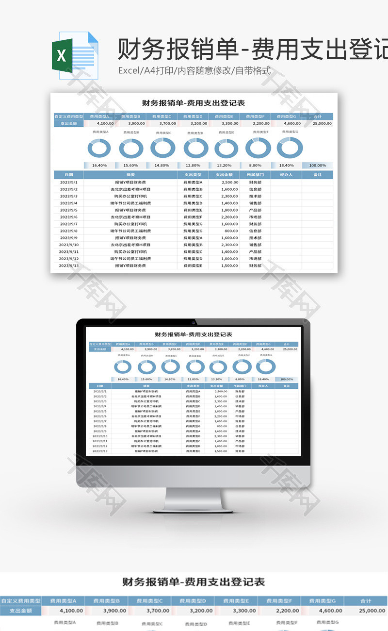 财务报销单Excel模板
