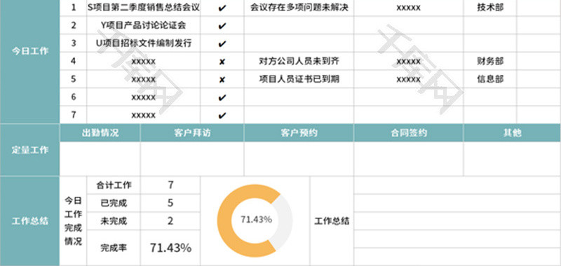 工作计划表Excel模板