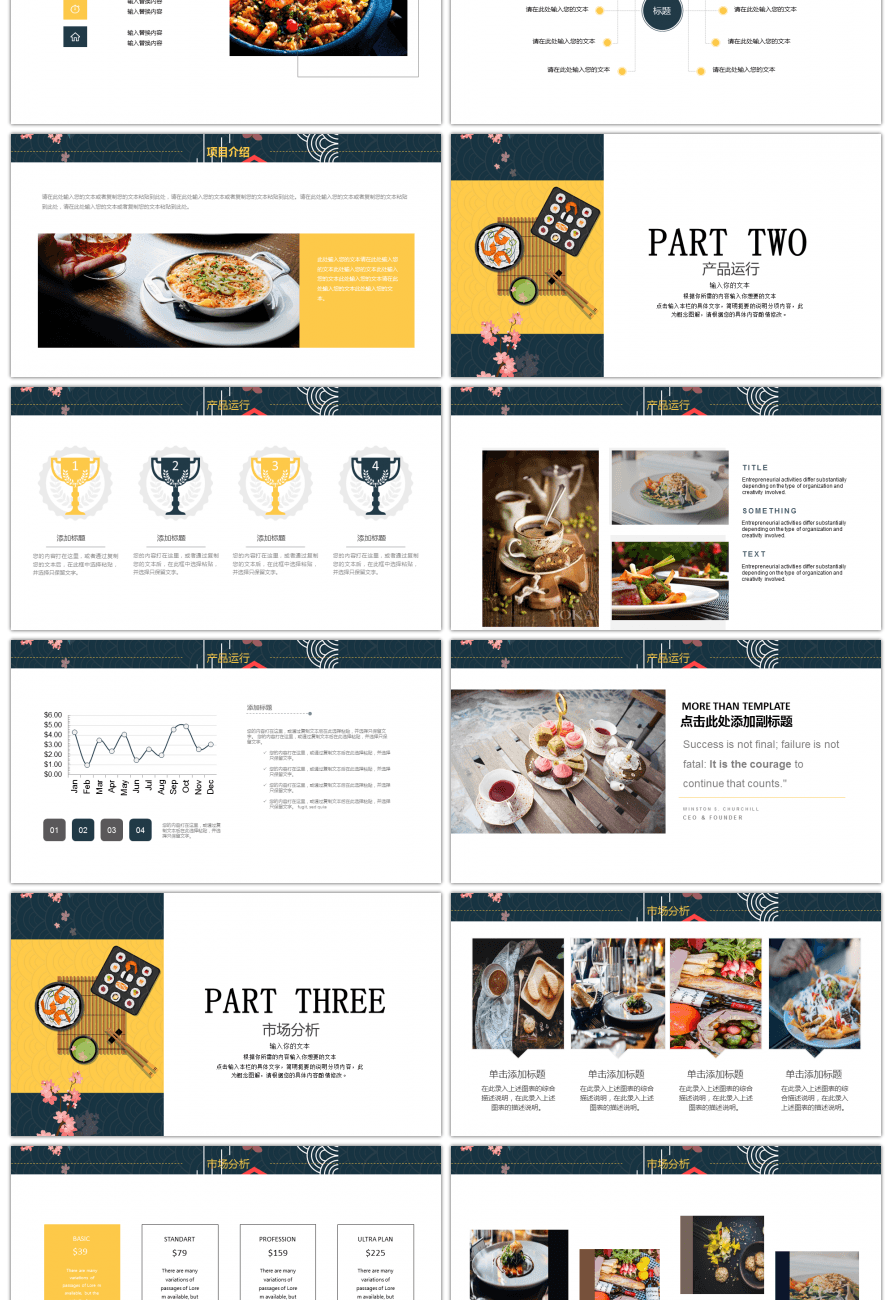 【简约商务餐饮美食项目策划案】ppt模板下载