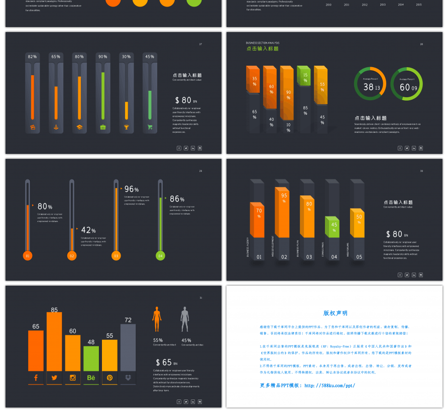 商务数据分析PPT图表合集之条形图