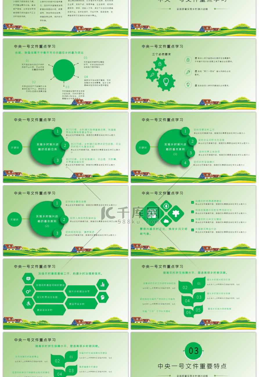 一号文件乡村振兴战略PPT模板