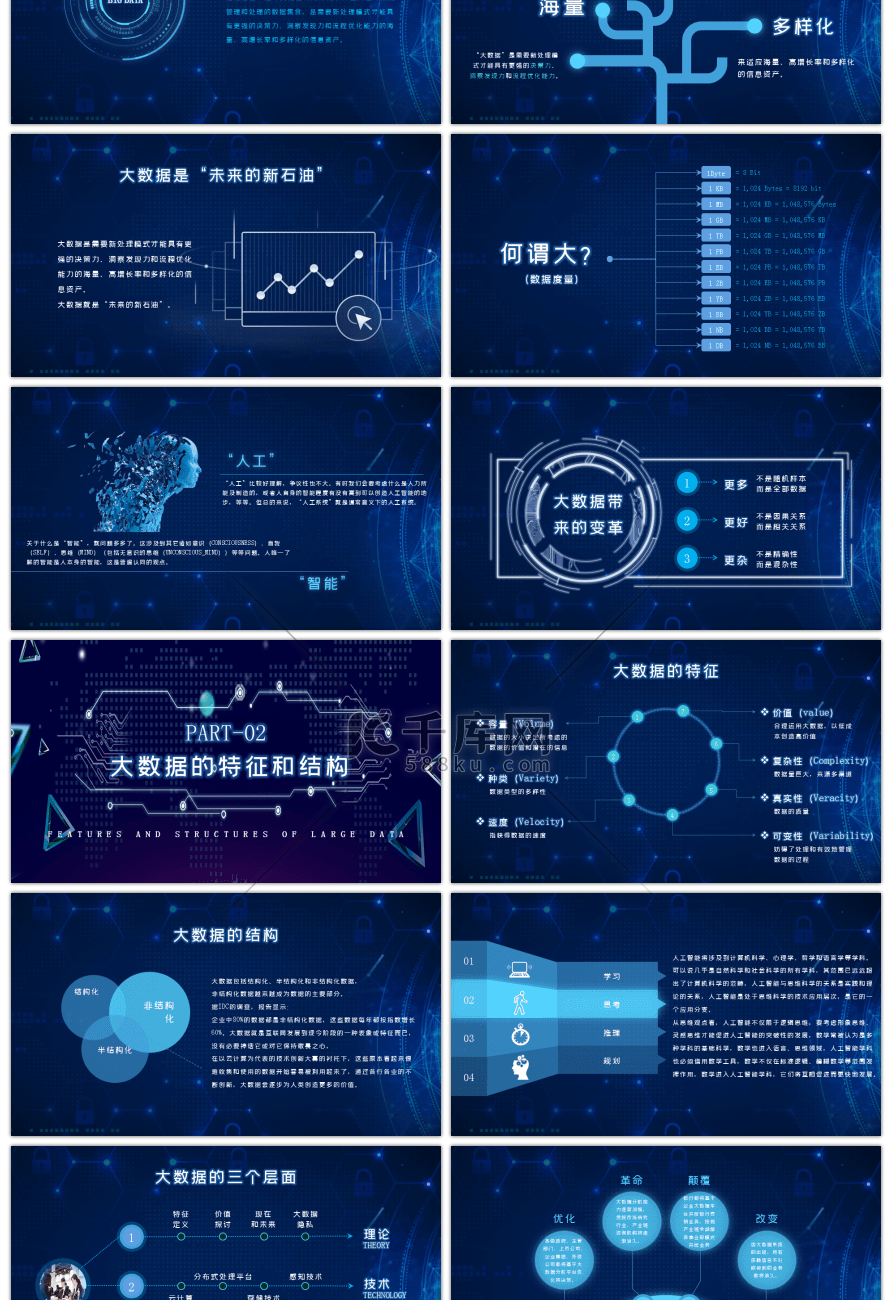 大气科技感行业互联网大数据PPT模板