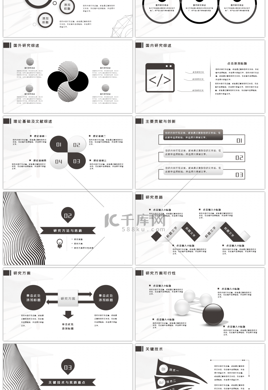 白色极简论文答辩学术报告ppt模板