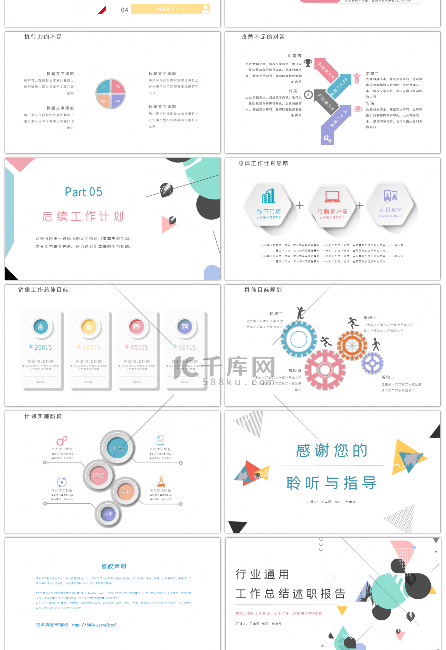 简约完整行业通用工作汇报述职报告PPT