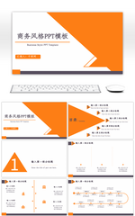 橙色商务金融业工作总结报告PPT模板