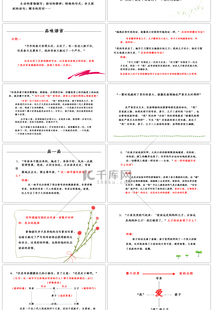 人教部编版七年级语文上册散步语文课件PPT模板