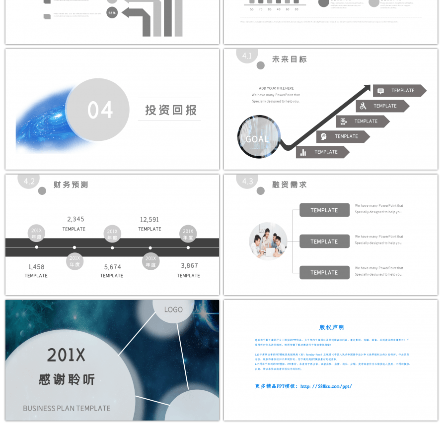 黑白未来科技感大气商业计划书PPT模板