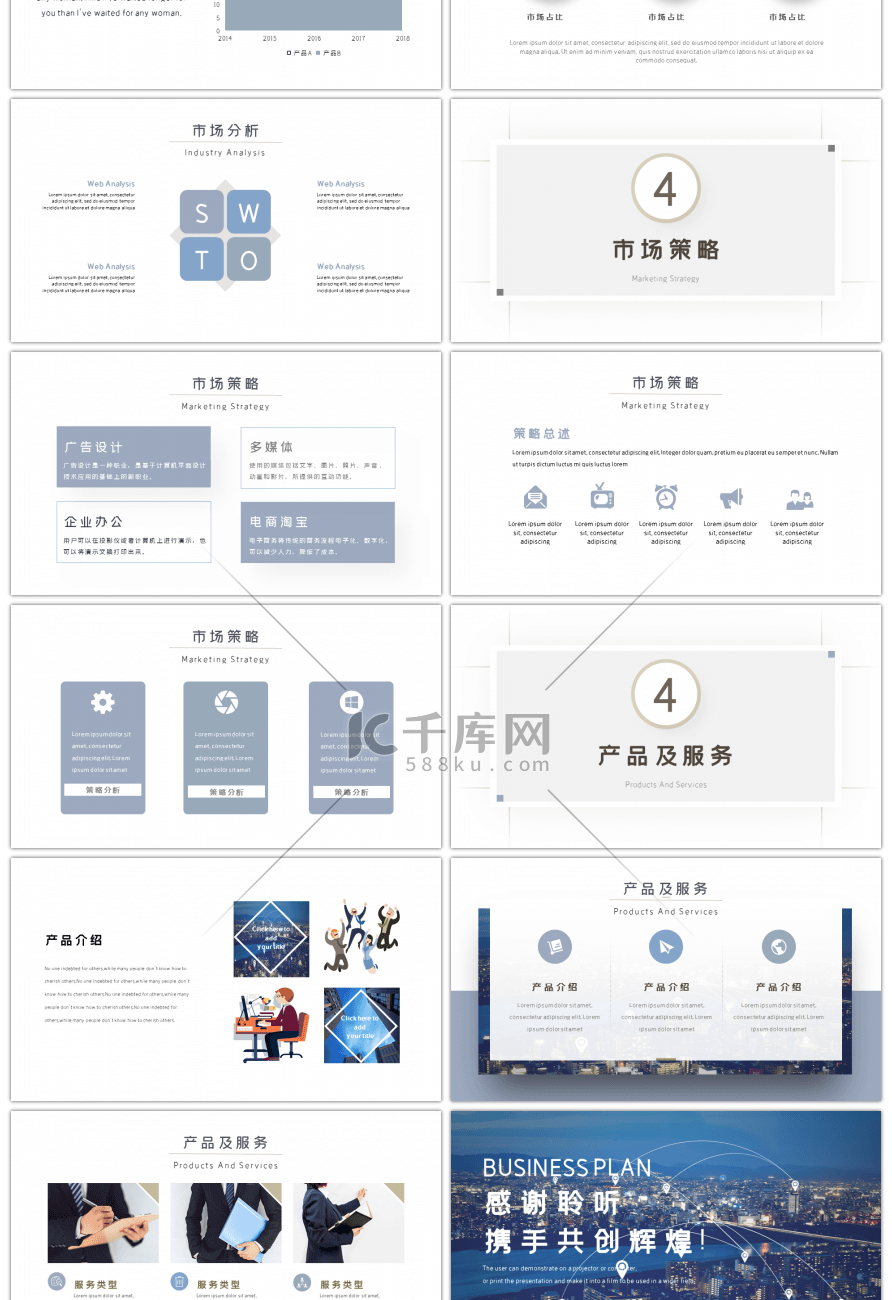 商务合作融资商业计划书PPT模板