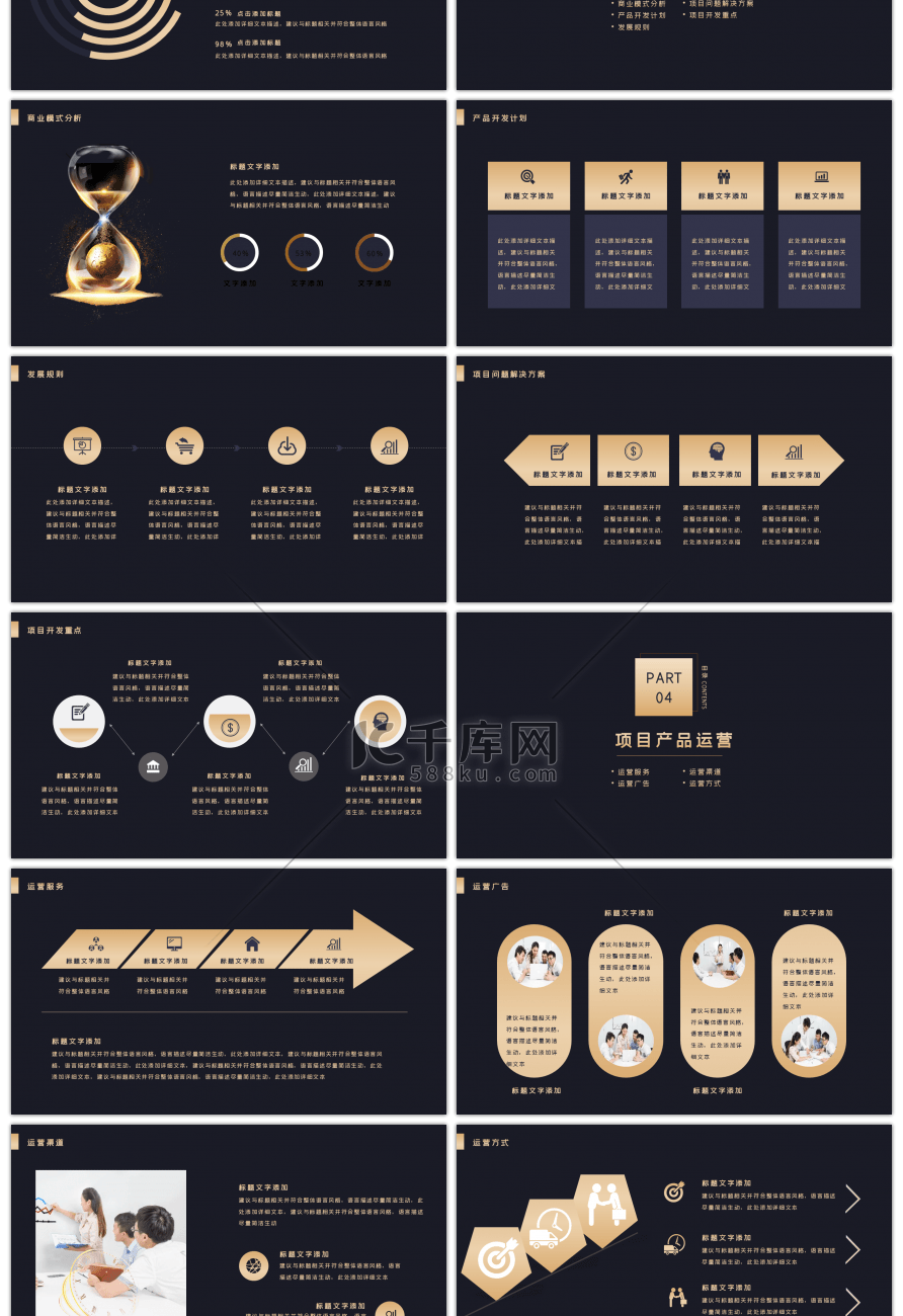 黑金色高端商业计划书PPT模板