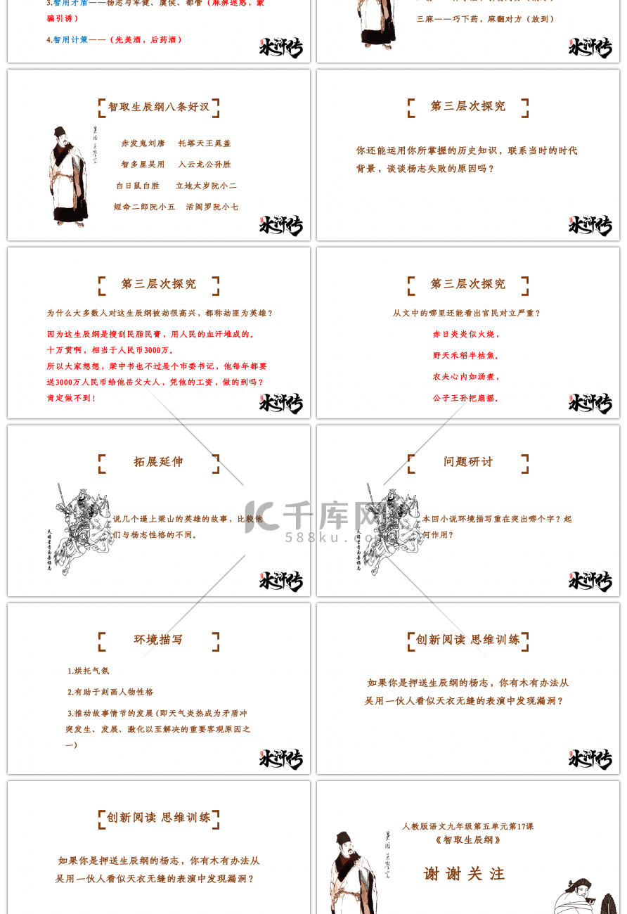 人教版九年级语文《智取生辰纲》教学课件PPT模板