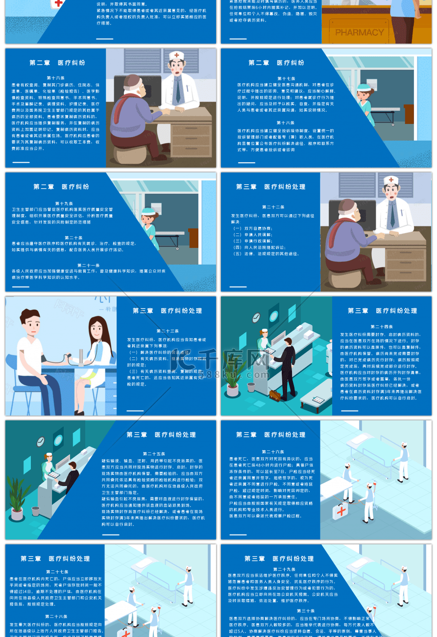 蓝色通用医生医疗纠纷专用PPT模板