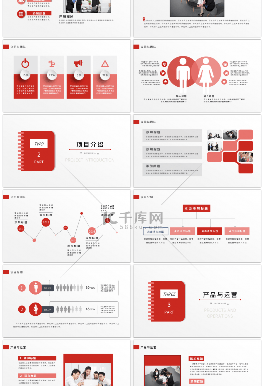 红色大气商务商业融资计划书PPT模板