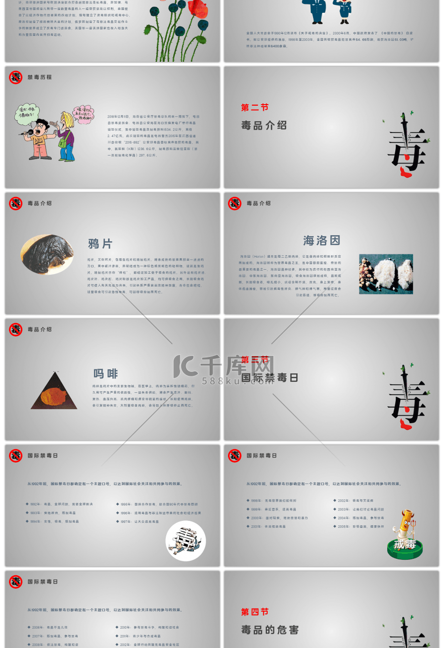 禁毒宣传活动策划PPT模板