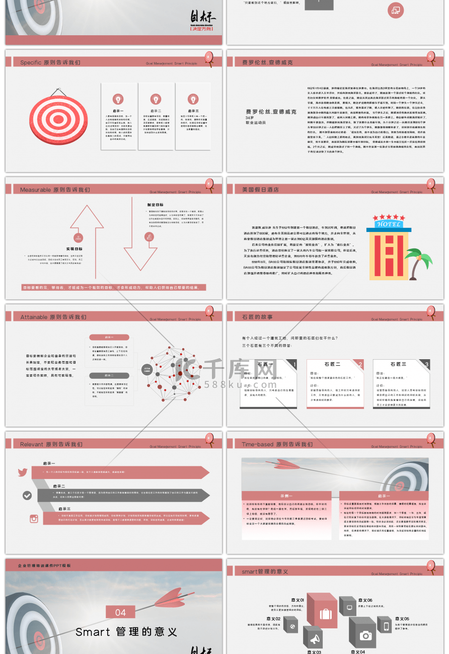 商务复古色目标管理培训PPT模板