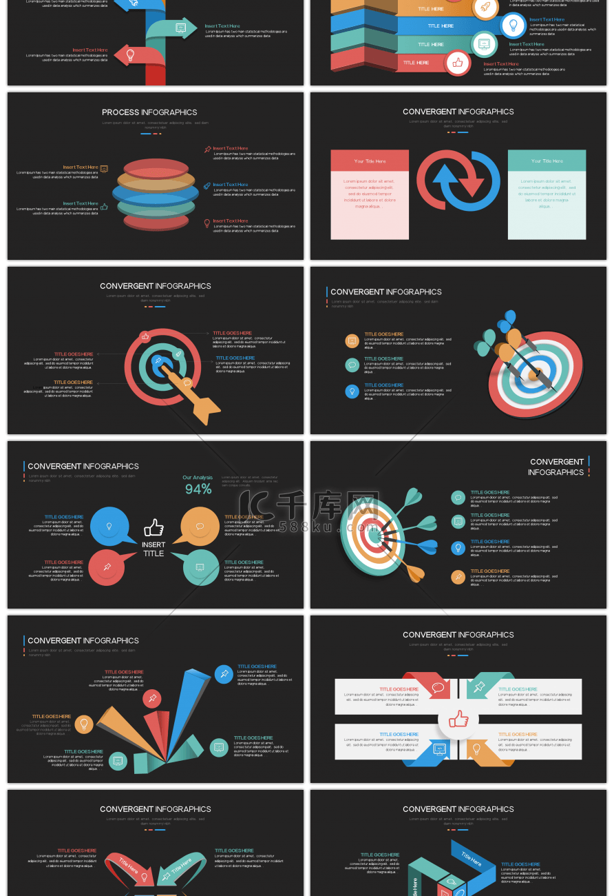 20套深色创意PPT图表合集（二）