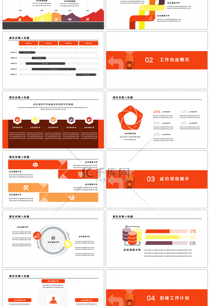 橙色创意工作总结计划汇报PPT模板