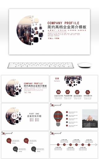 简约高档企业简介公司路演PPT模板