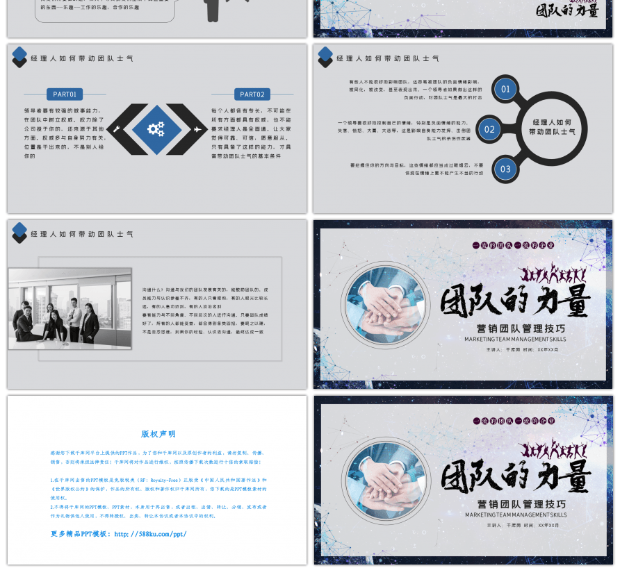 简约大气营销团队管理技巧企业培训PPT