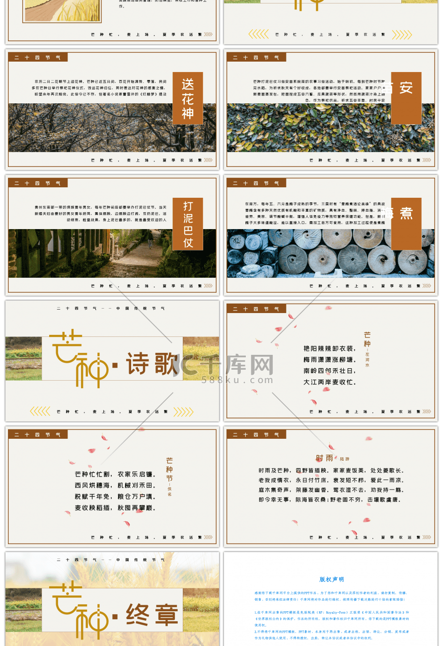 二十四节气之芒种大气节日介绍ppt模