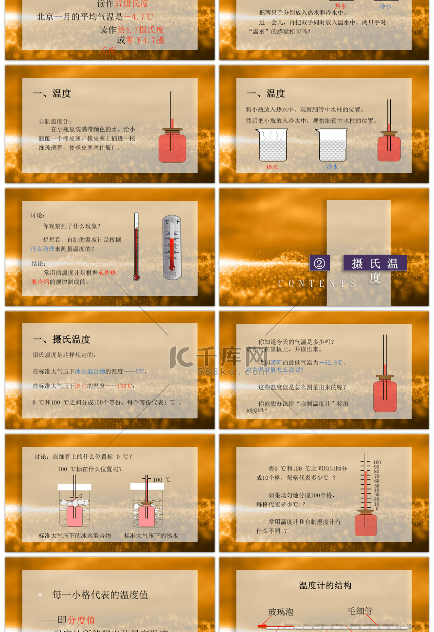 人教版八年级物理上册温度课件PPT模板