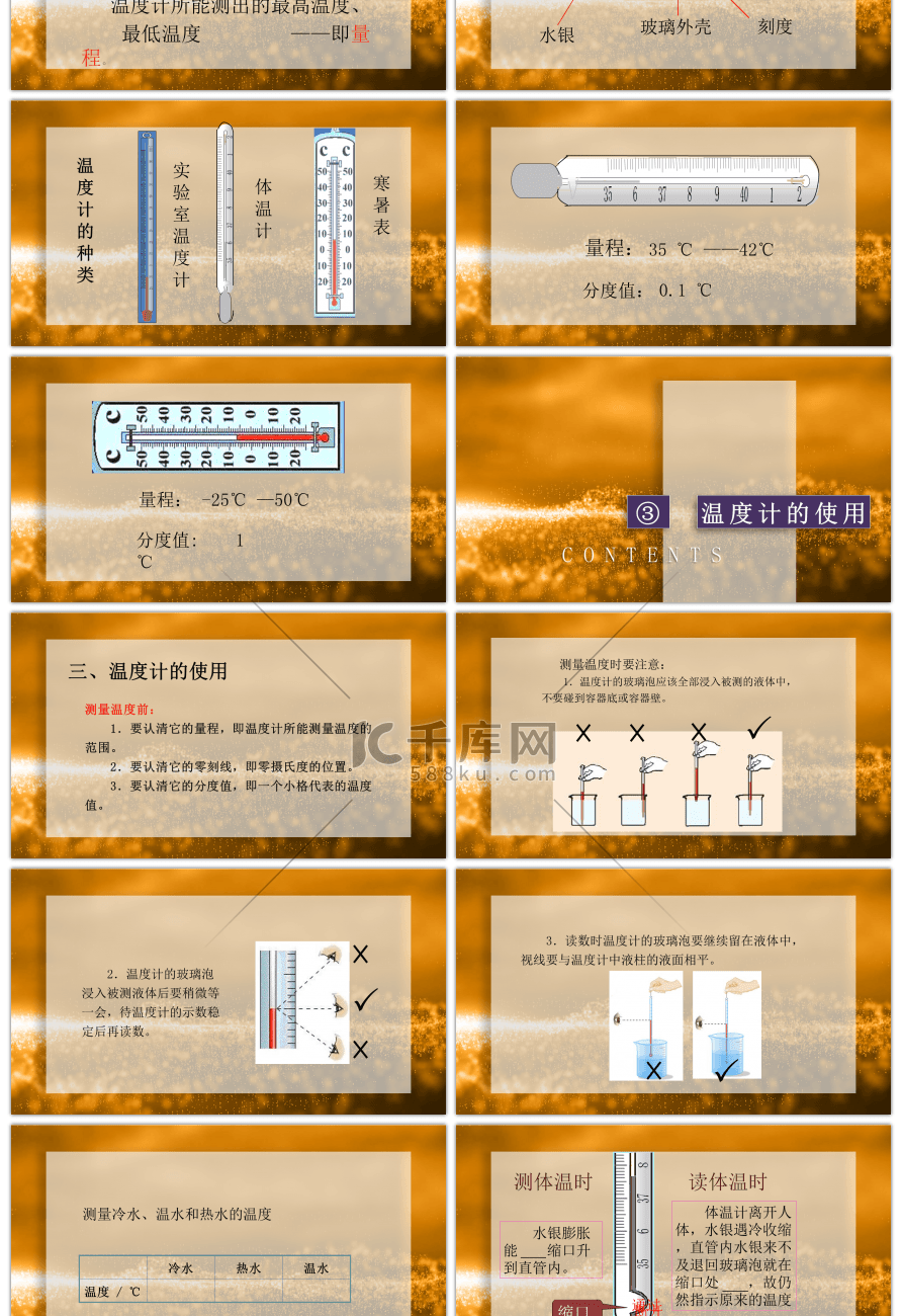 人教版八年级物理上册温度课件PPT模板