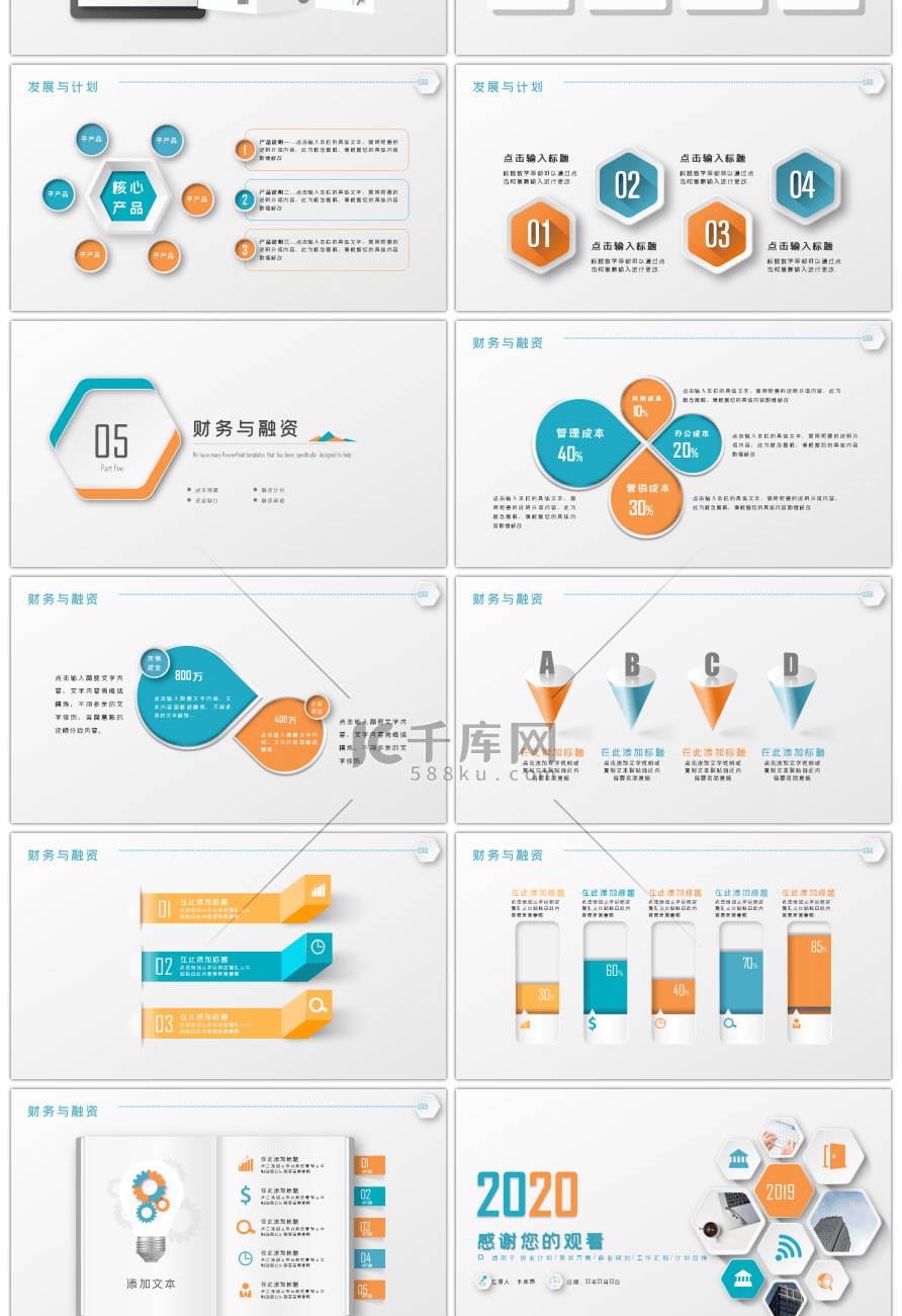 微立创业商业融资计划书PPT模板