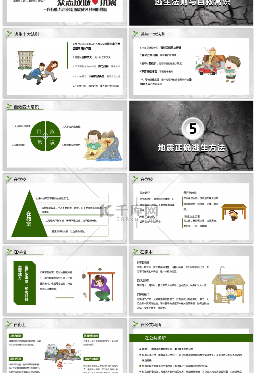 抗震救灾主题班会PPT模板