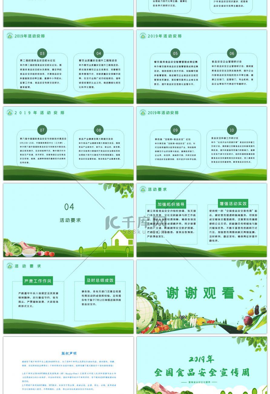 全国食品安全宣传周教育PPT模板