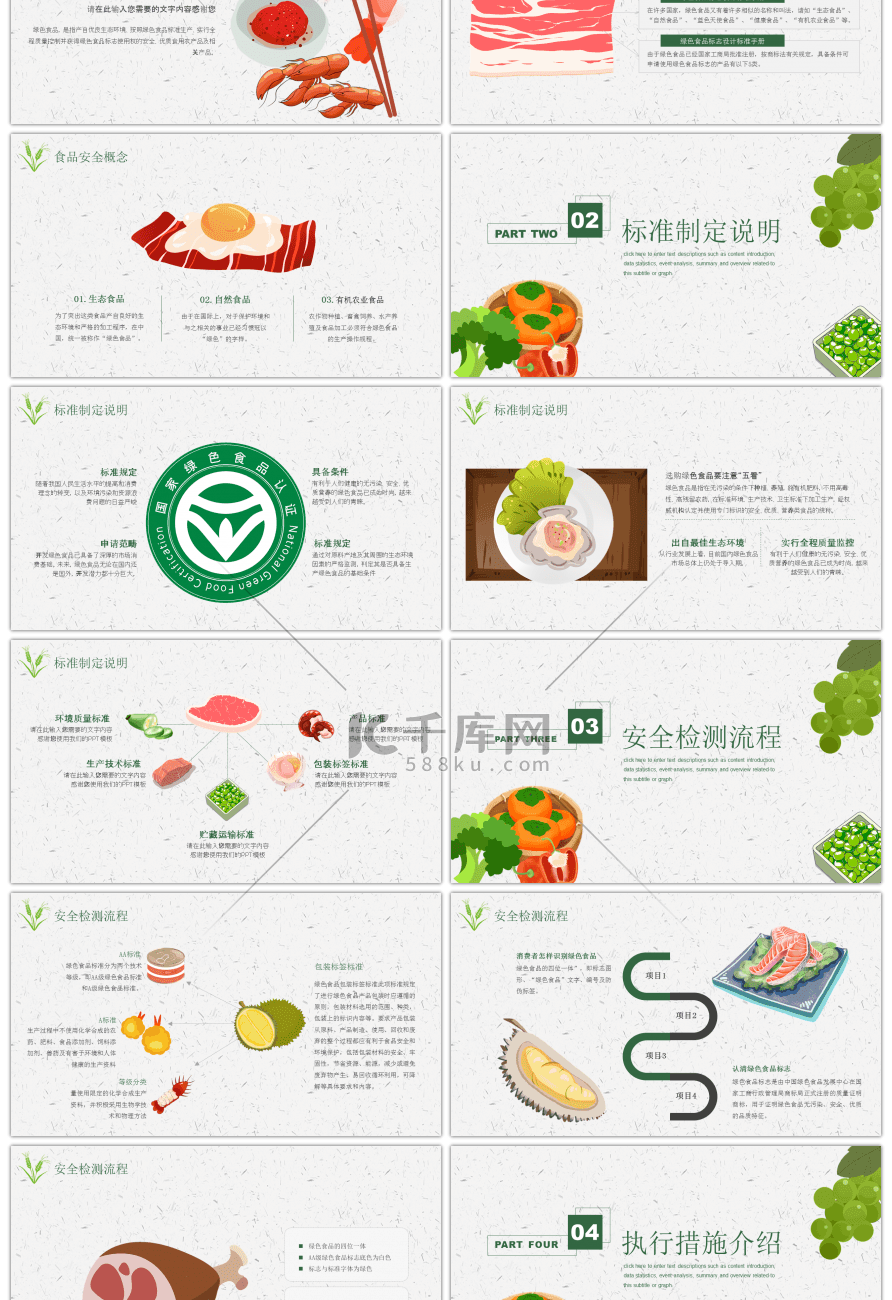 简约风格食品安全知识宣传PPT模板