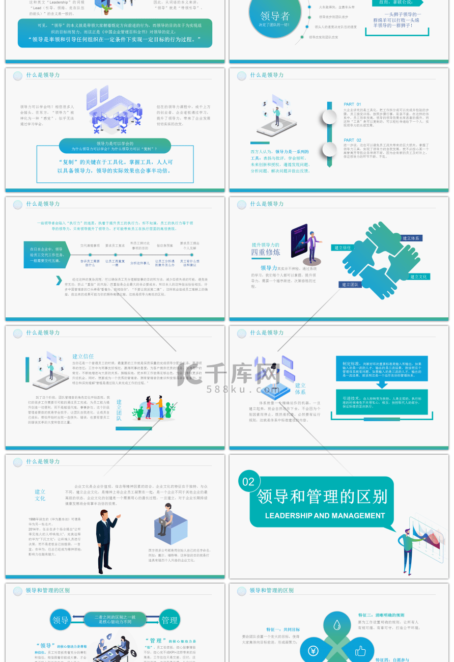 卡通人物商务领导力培训课件PPT模板