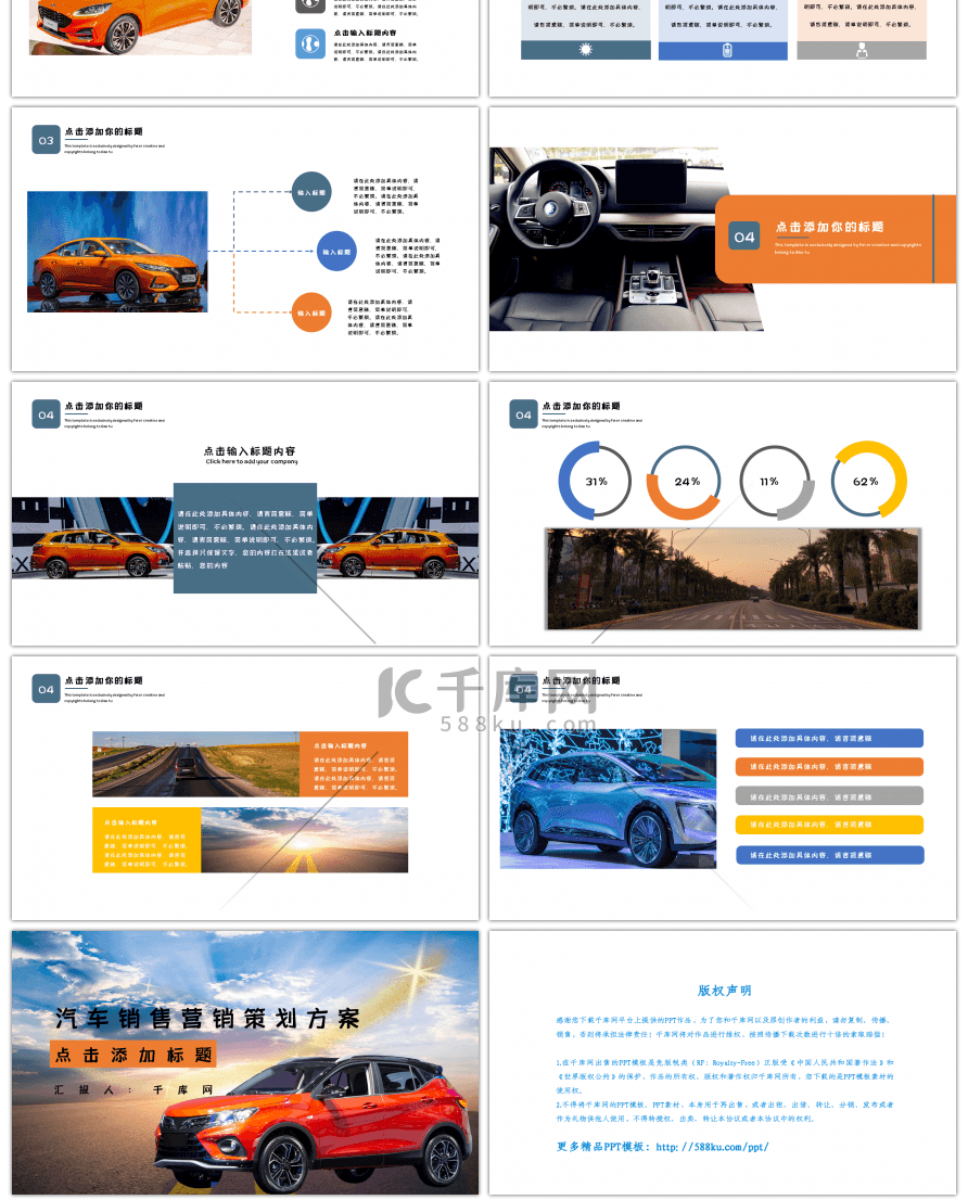 汽车销售营销汇报通用PPT模板