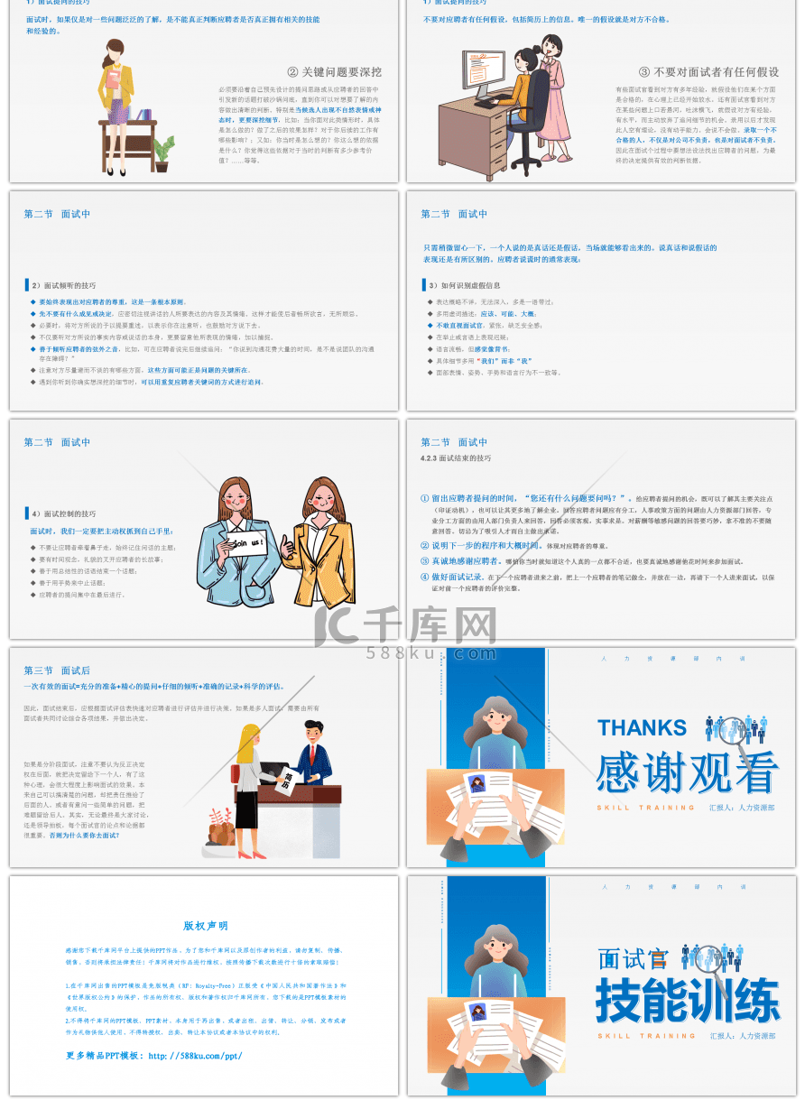 卡通商务风人力资源培训课件PPT模板