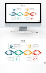 创意微粒体时间轴单页PPT图表