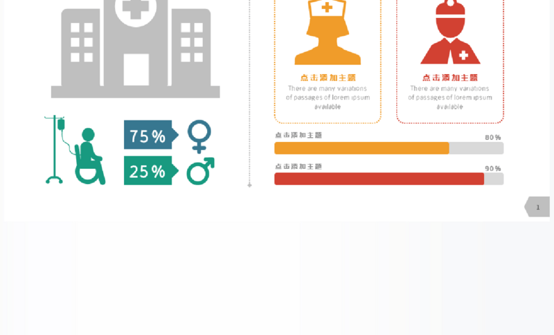 多彩创意医疗专用单页PPT图表