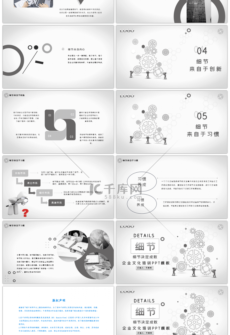 商务培训企业培训细节决定成败PPT模板