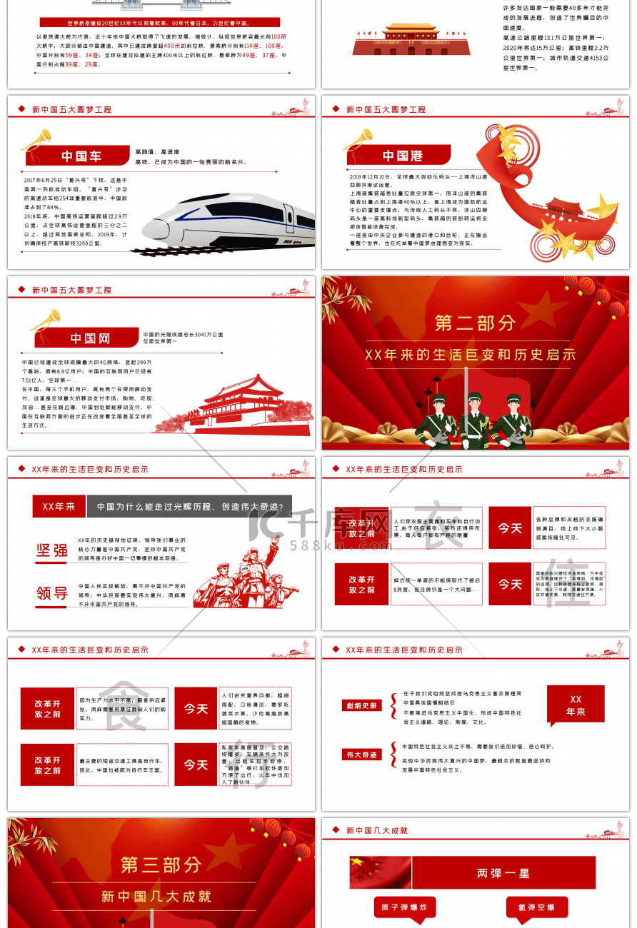 新中国国庆大阅兵喜迎建国庆典PPT