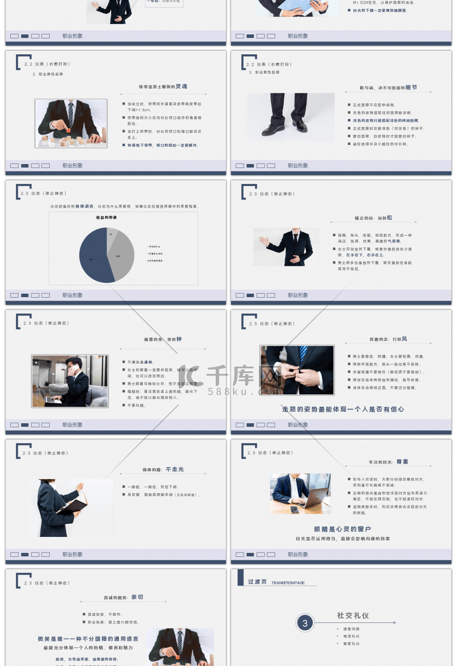 商务风员工培训之商务礼仪培训PPT模板