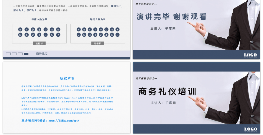 商务风员工培训之商务礼仪培训PPT模板