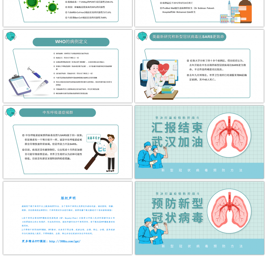 绿色系预防新型冠状病毒方法PPT模板