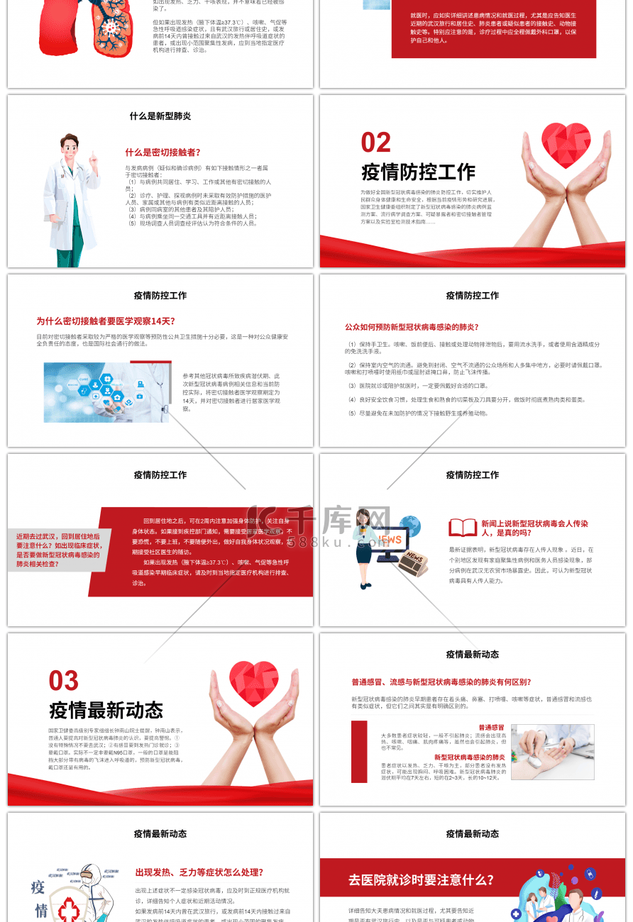 简约商务预防新型冠状病毒知识宣讲PPT模板