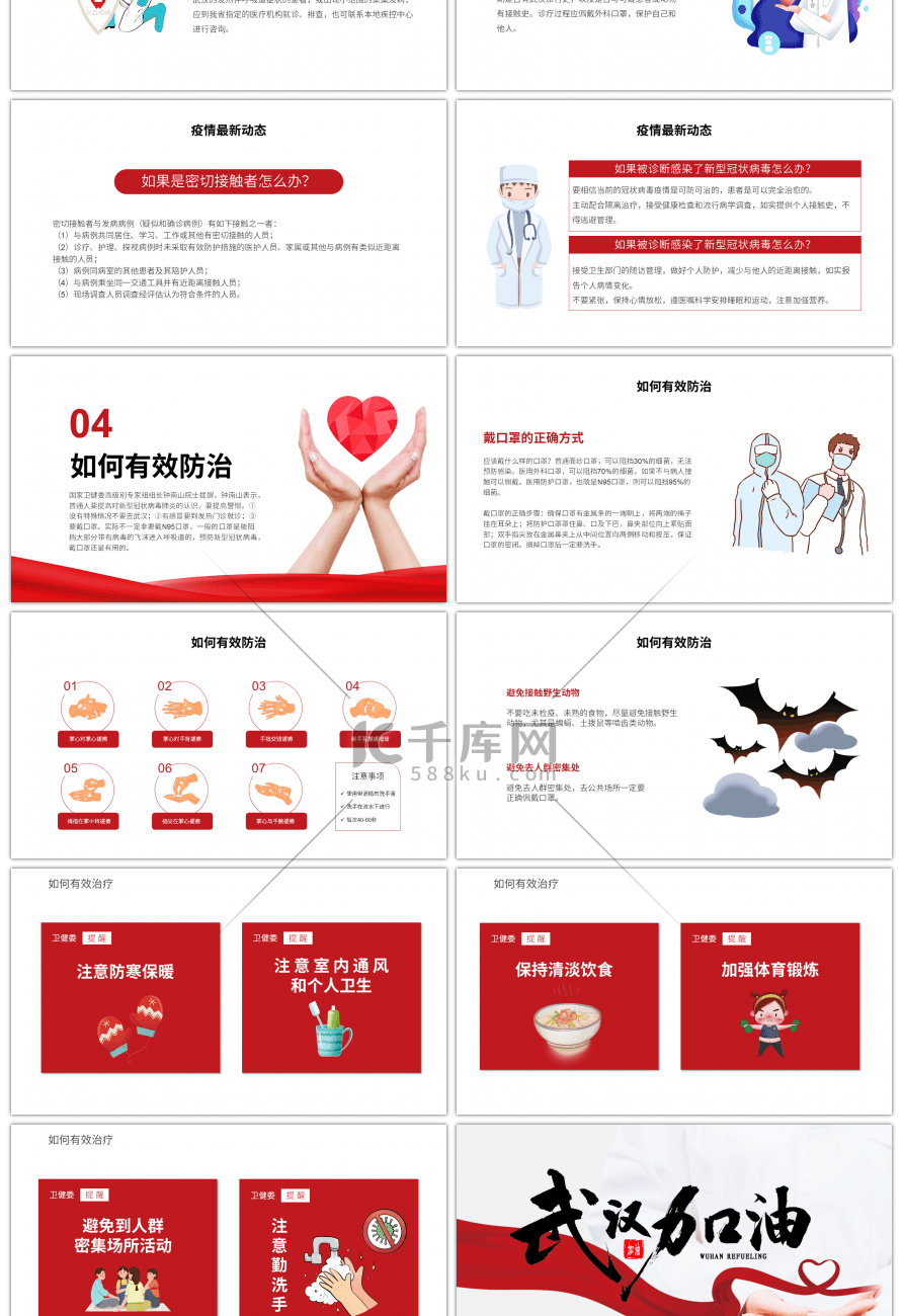 简约商务预防新型冠状病毒知识宣讲PPT模板