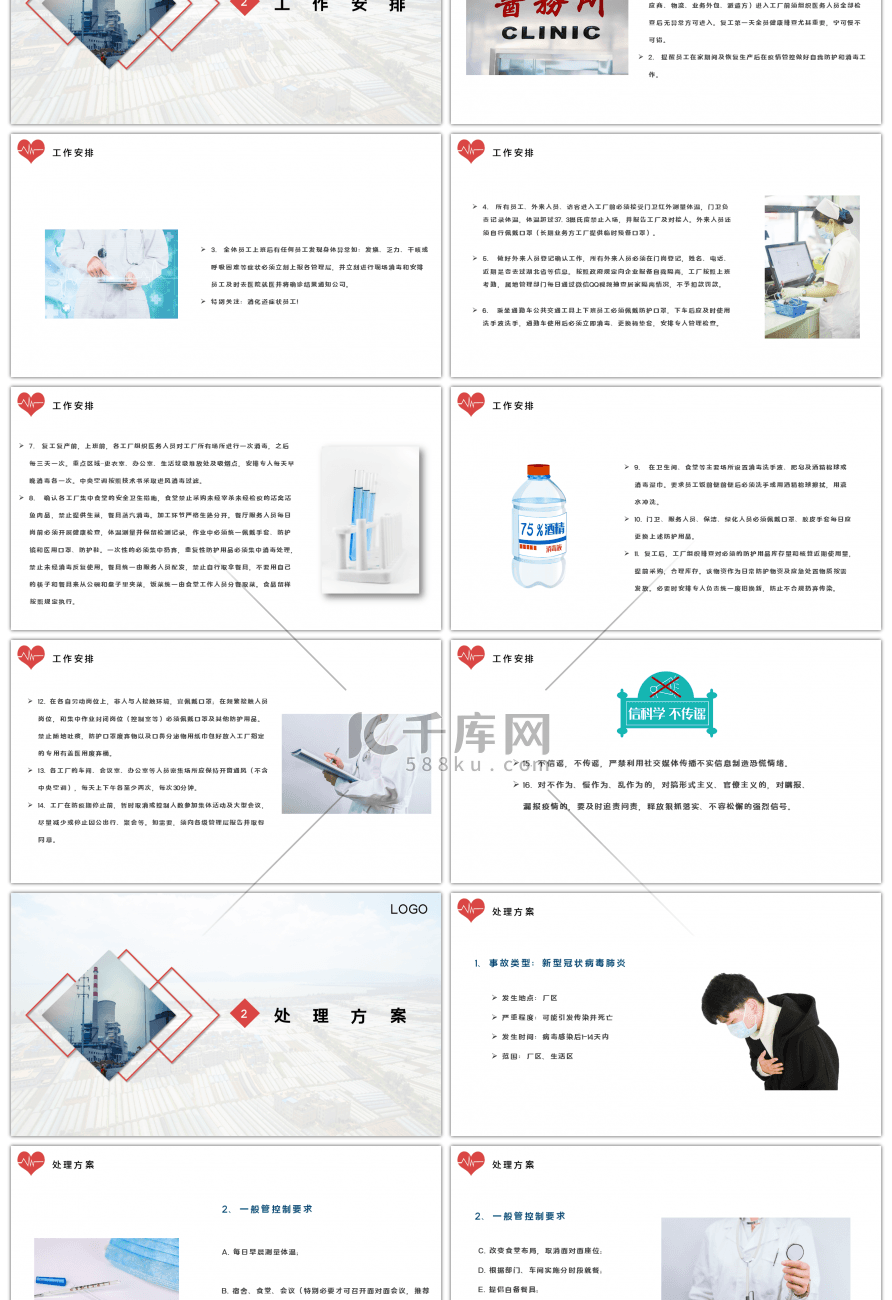 简约疫情防疫预案工厂复工培训PPT模板