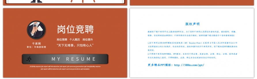 橙色活力岗位竞聘述职报告PPT模板